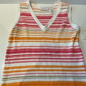 NWT Liz Claiborne Striped Sweater Tank - Petite Small